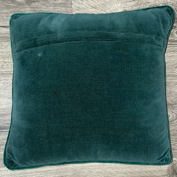 Needlepoint Golf Pillow Handmade Vintage Decorative 13x13  Golfer Velvet Zipper - Picture 2 of 9